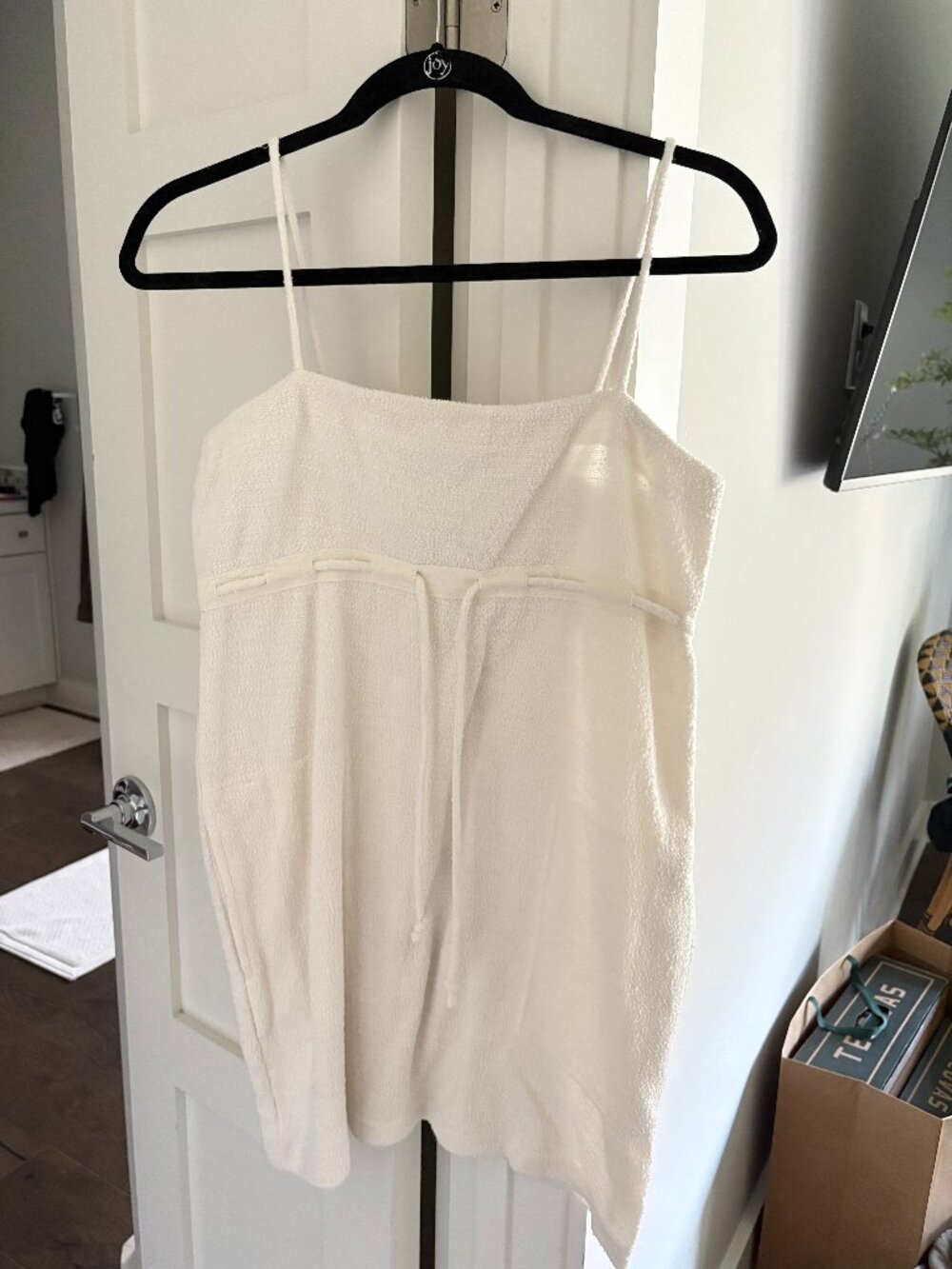 Free People FP Beach NWT Ivory Textured Cotton Cami Tunic Top Size XS
